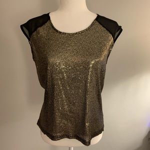 Sheer gold sequined top